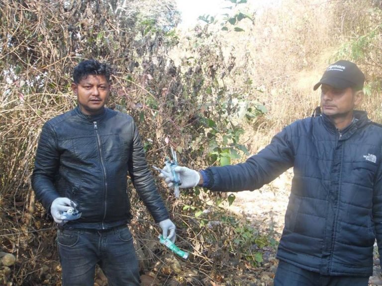 पुनस्थापन केन्द्र सिआनद्धारा हेटौडामा सुई सिरिन्ज र अन्य लागुऔषध संकलन