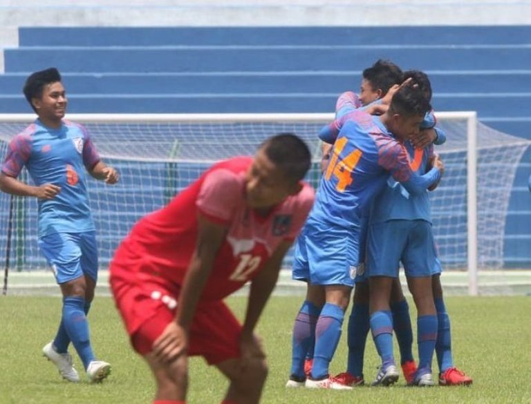 साफ यू १५ च्याम्पियनसिपः पहिलो खेलमा नेपाल भारतसँग ५–० ले पराजित