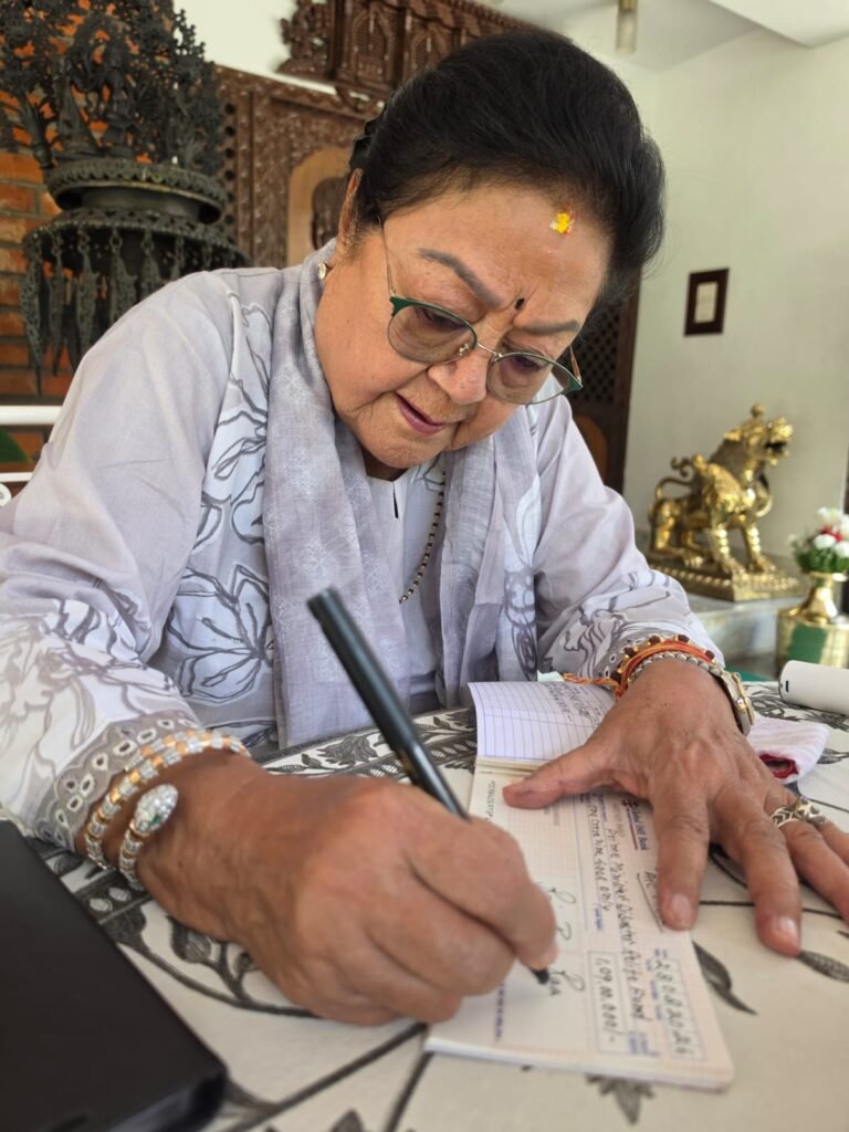 प्रधानमन्त्री राहत कोषमा ८७ वर्षीया राणाद्धारा एक करोड ९ लाख सहयोग