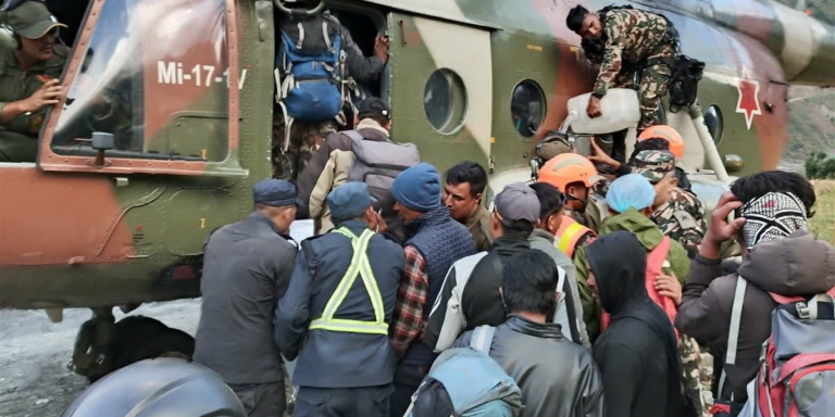 बुढीगण्डकी बाढी : ९५ जनाको उद्धार, ३५ जनालाई काठमाडौँ ल्याइयो