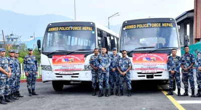 सशस्त्र प्रहरीले संचालनमा ल्यायो निशुल्क बस सेवा